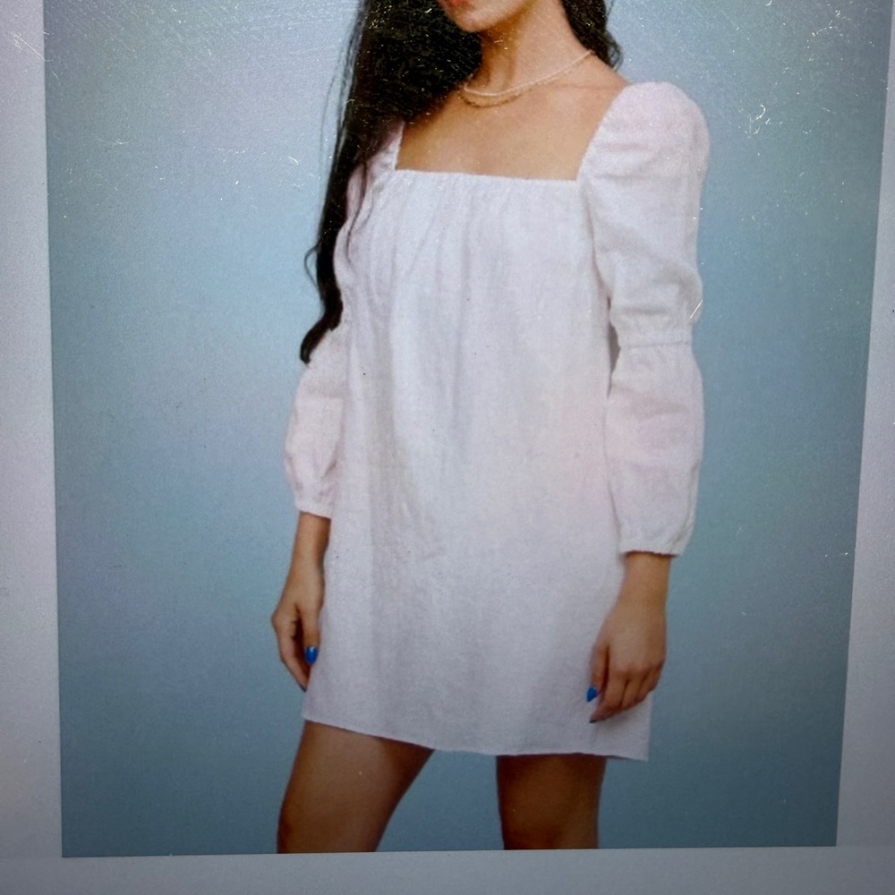 Reformation White Linen Mini Dress
